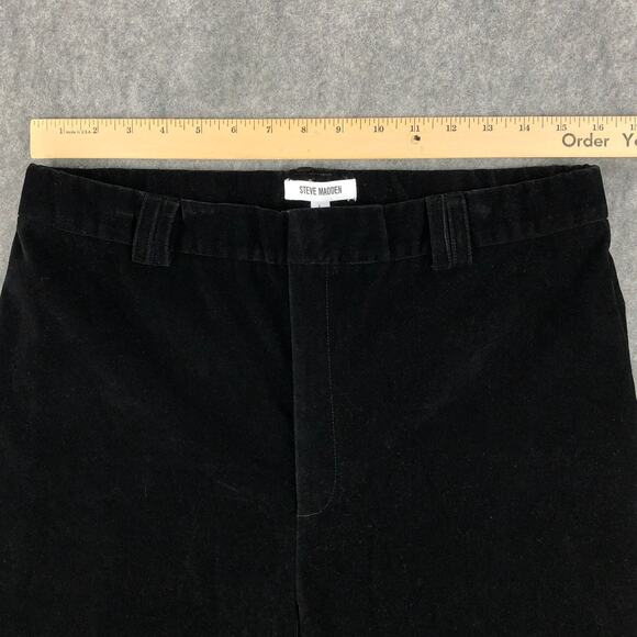 Steve Madden Velvet Pants Large Black Flared High Rise Dress Casual Soft Womens - Picture 11 of 16
